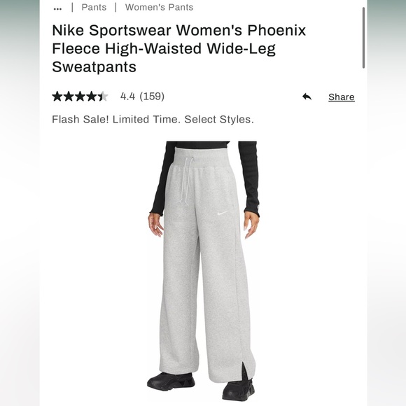 Nike Gray sweatpants , lounge flare sweats size medium , high waisted - Picture 2 of 4